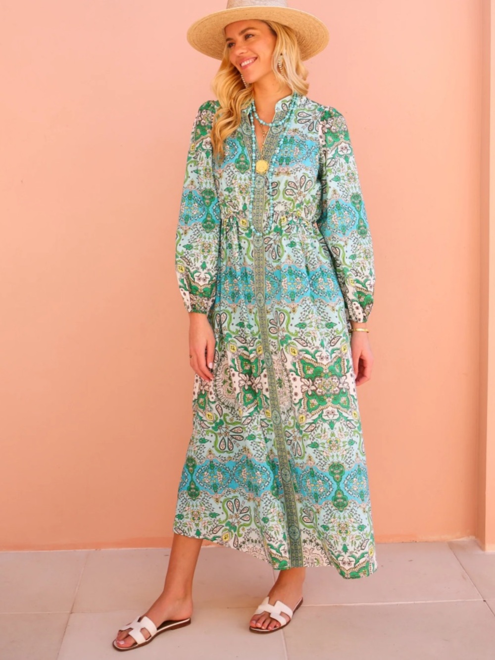 Everyone Loves The Weekend East Hampton Dress 100% Cotton Paisley XS New